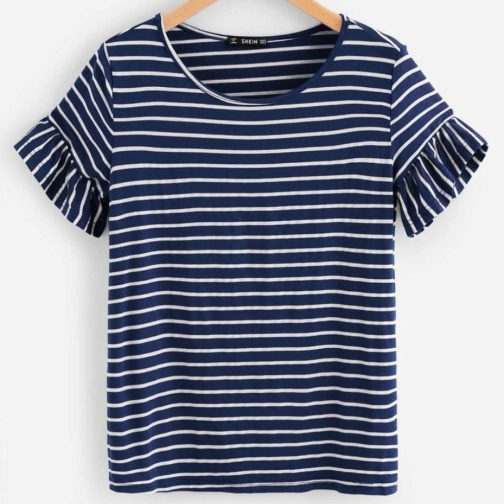 Striped Ruffle top